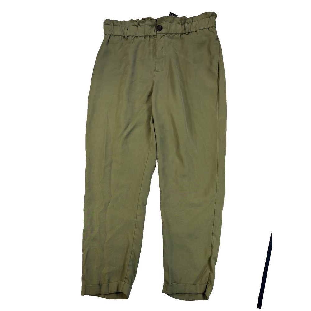 Zac & Rachel Women's 12 Olive Green Paperbag Pants Y2K 90's Resort Travel Urban